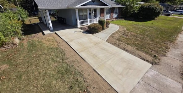 Colorado Springs concrete crew pouring a residential sidewalk